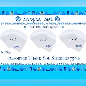 Clear Bags~3 Sizes -A 150pcs Boutique Starter Bundle🌿🆕🌿75ct Bags & 75ct Stickers